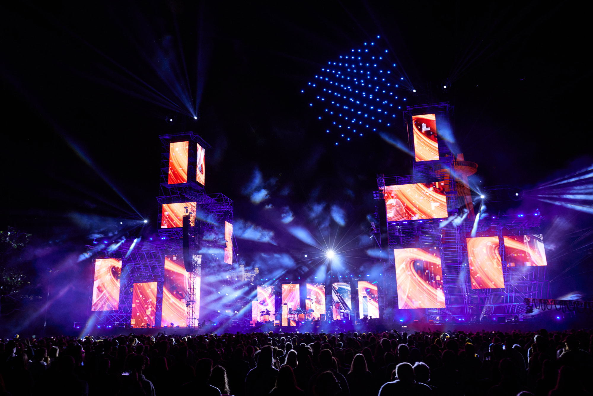 Jean-Michel Jarre live, lighting by Placing Shadows