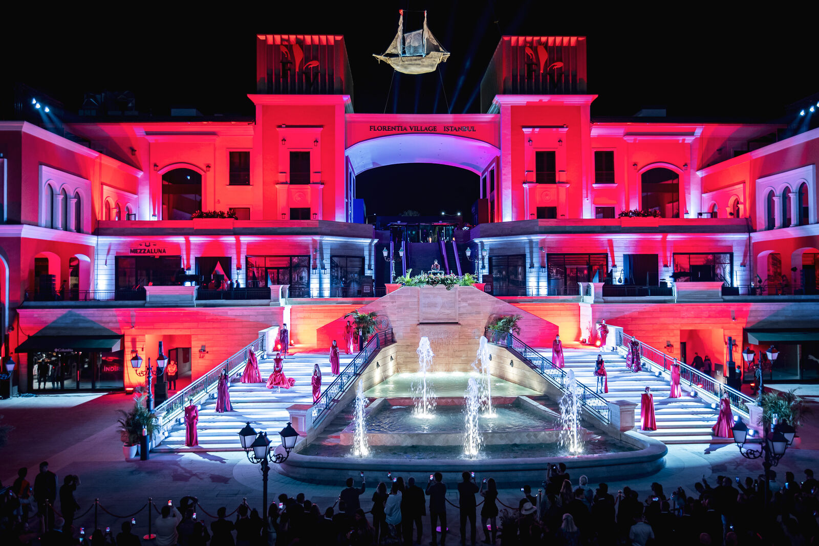 The red catwalk on the Grand Staircase