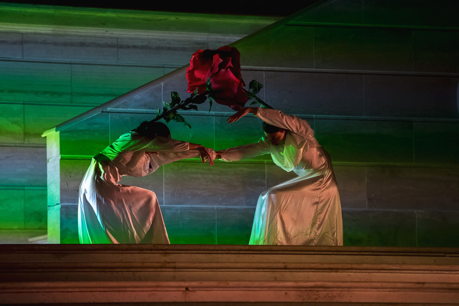 Dancers with roses