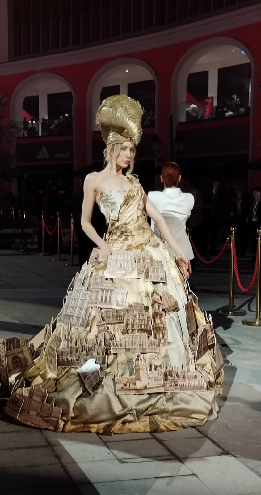 Gown sculpted like a city